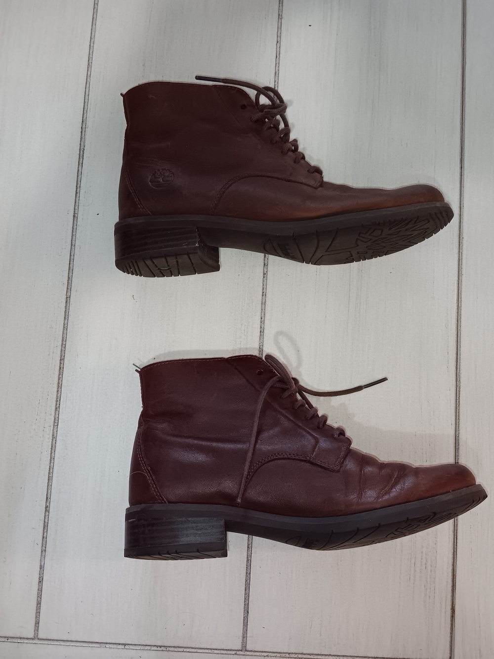 Women's Timberland Brown Lace-Up Leather Ankle Boots